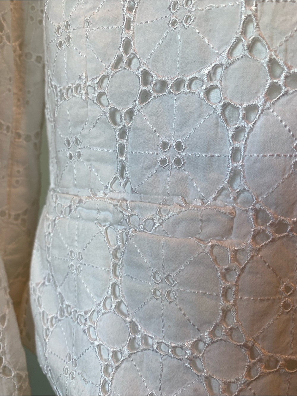 Talbots White Eyelet Button-Front Jacket - Picture 8 of 11